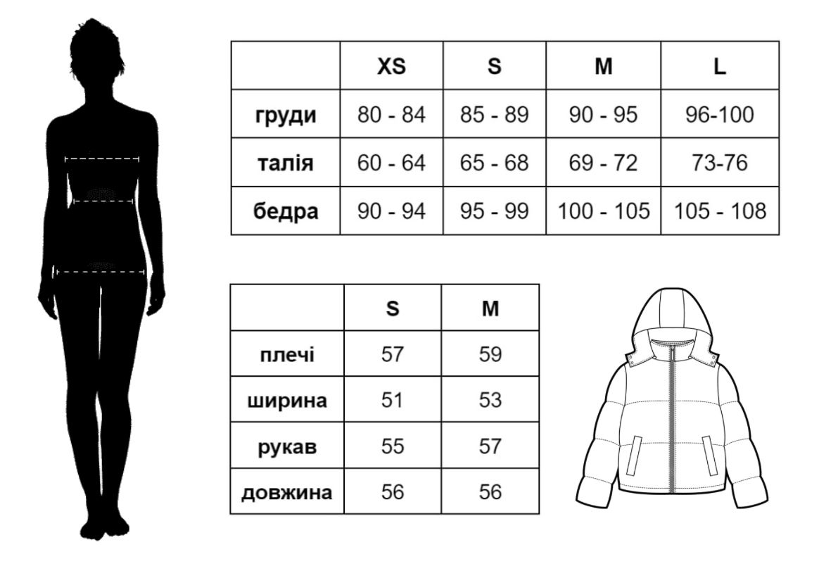 Куртка-пуховик укороченная серого цвета, Серый, Оберіть розмір