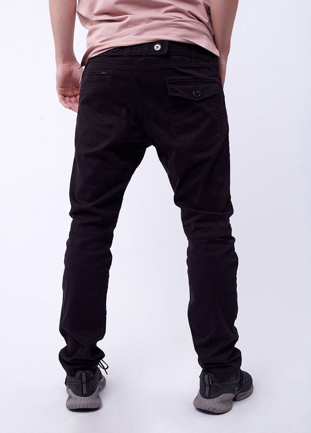 джинси чорні з накладними карманами, Черный, L 
