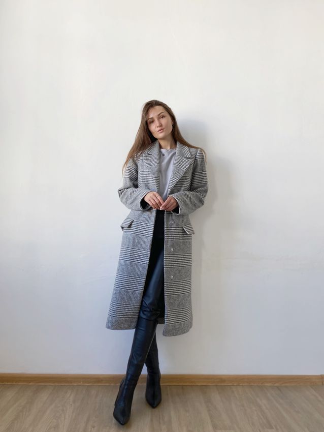 Пальто жіноче сіре, Светло-серый, M 