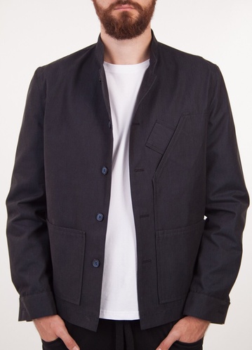 куртка котонова з накладними карманами темно-синя, Темно-синій, Оберіть розмір