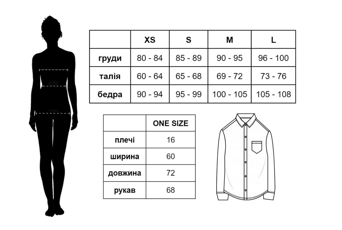 Сорочка в клітинку сіро-чорна, Сірий, one size 