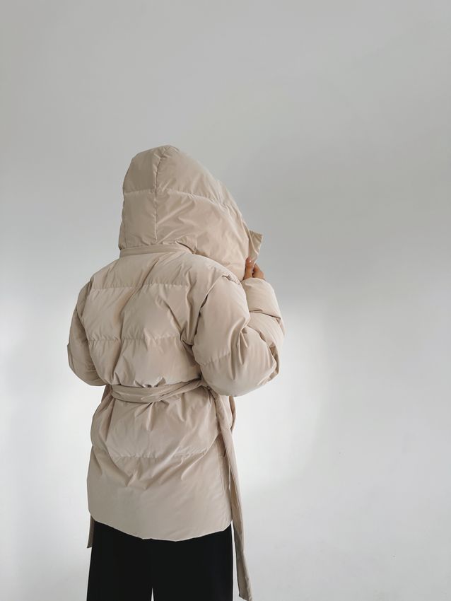 Куртка-жилет женская бежевого цвета бархат, Беж, S 