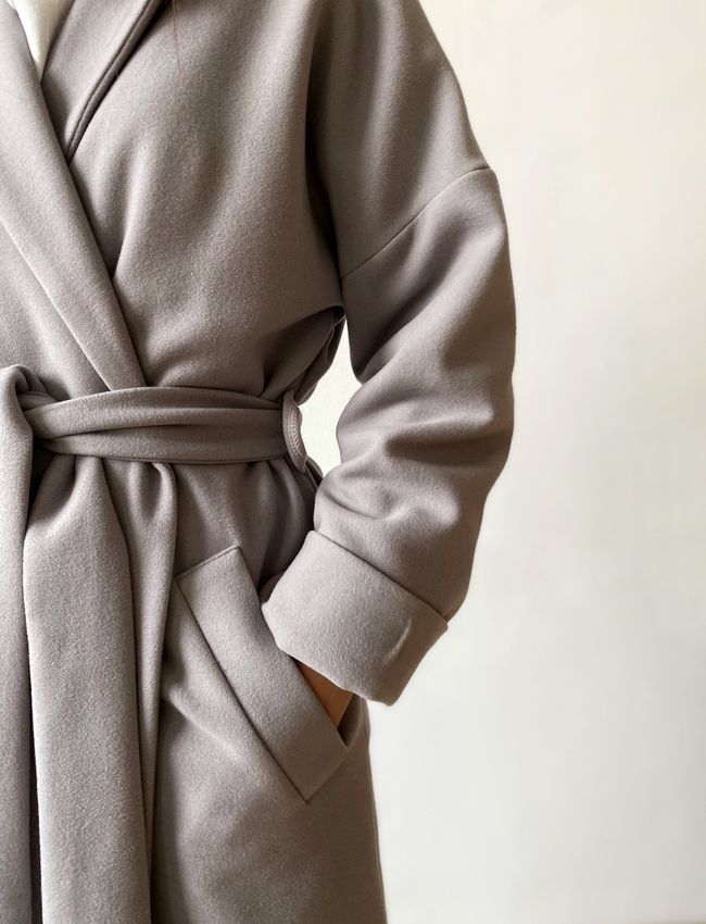 Пальто женское серого цвета, Серый, S 