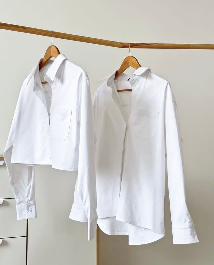 Удлиненная рубашка в белом цвете, Белый, one size 