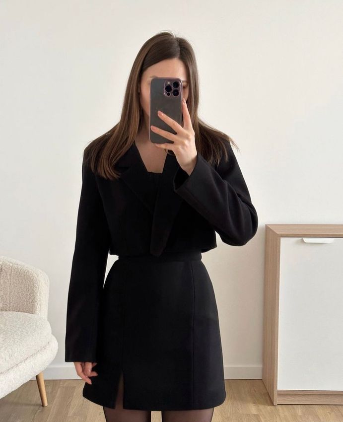 Піджак жіночий кашимір чорний, Черный, one size