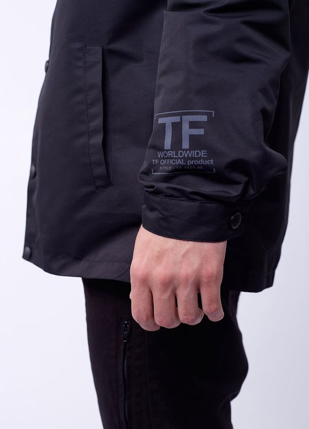 Куртка с принтом на спині, Черный, XL 