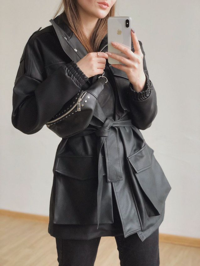 Куртка женская черная, Черный, S 