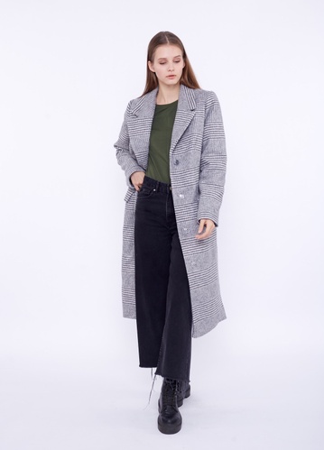 Пальто жіноче сіре (2), Светло-серый, M 